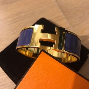 SOLD Hermès Clic Clac H Bracelet Purple and Gold